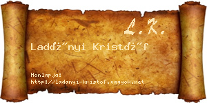 Ladányi Kristóf névjegykártya