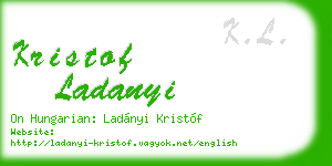 kristof ladanyi business card
